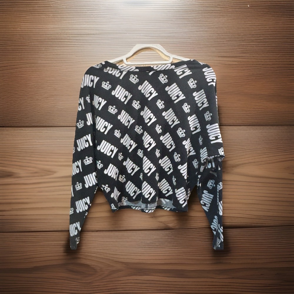 Juicy‎ by Juicy Couture Black & White Sweatshirt Long Sleeve Soft Size XS